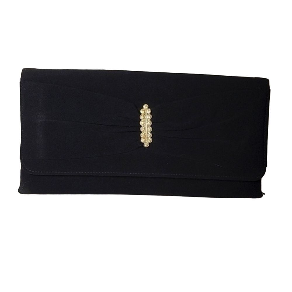 Vintage‎ Black Clutch With Rhinestone Detail